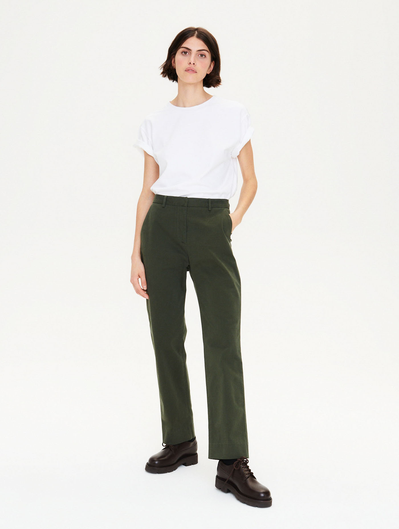 7/8 straight chino trousers