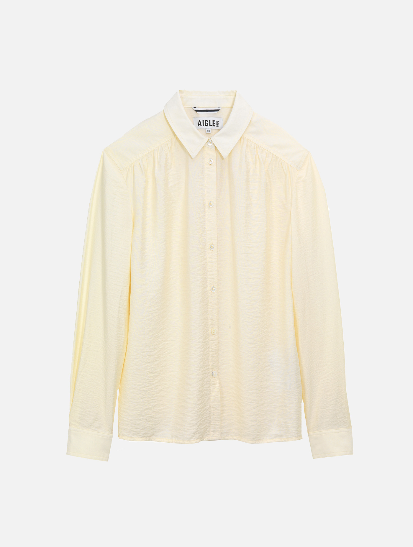 Long-sleeved shirt gathered at the shoulders