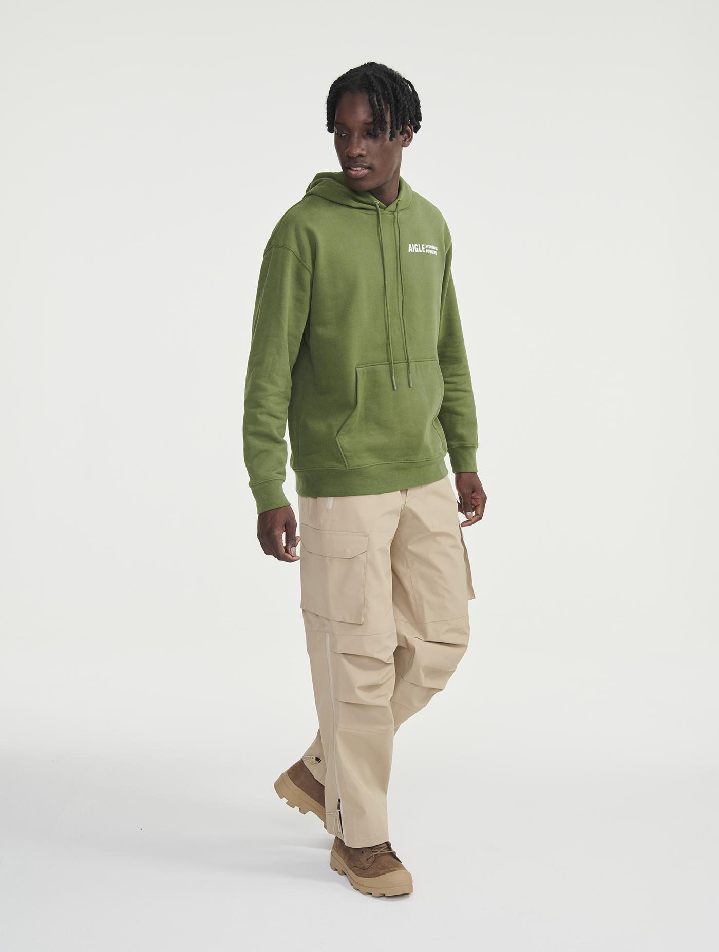 Brushed Printed Hooded Sweatshirt