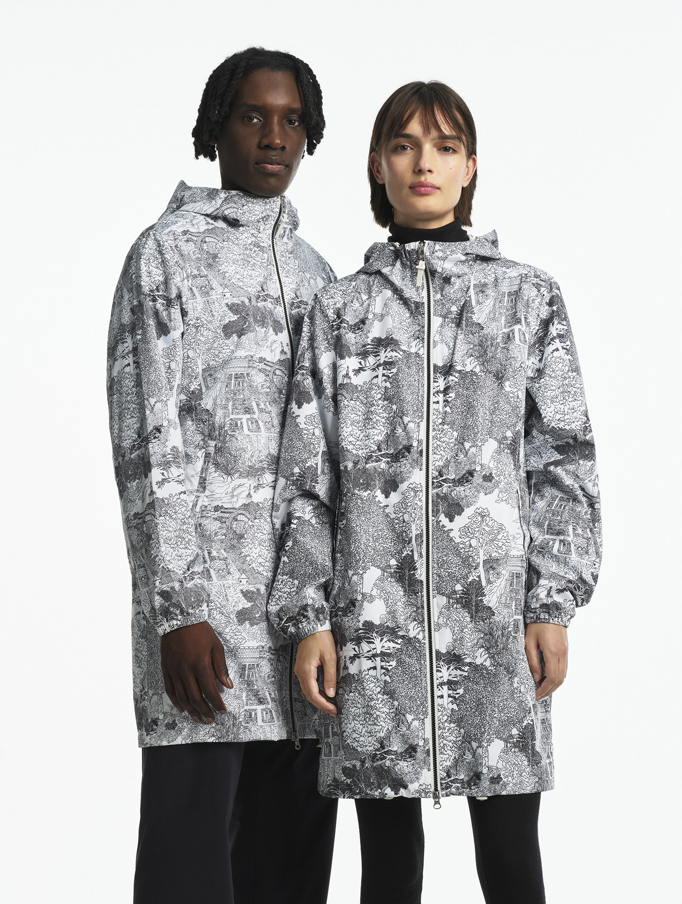 Aigle x MNHN - Rainpack 90: Unisex waterproof windbreaker parka, short and packable